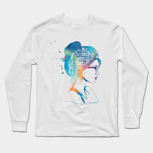 A Girl Who Loves Books Color Long Sleeve T-Shirt